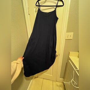 Navy Blue spaghetti straps long dress Xl